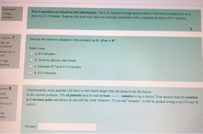  Information Flag question Next 2 questions are based on this information: