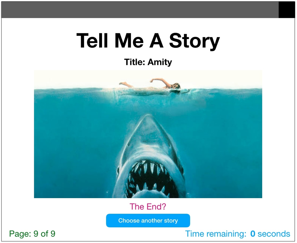 data provided to create an app that will show a short story