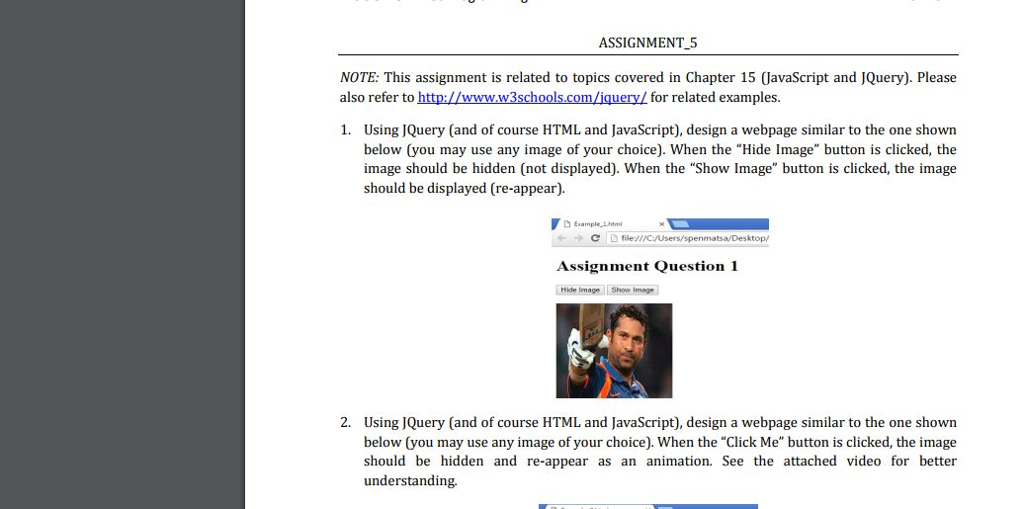 ASSIGNMENT 5 NOTE: This assignment is related to topics covered in