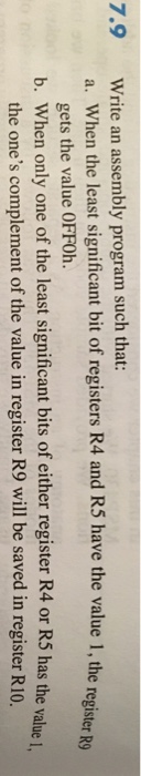  Code in assembly Write an assembly program such that: a. When