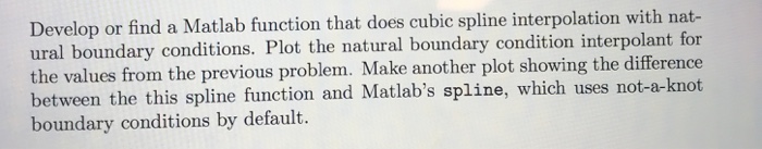  Develop or find a Matlab function that does cubic spline interpolation