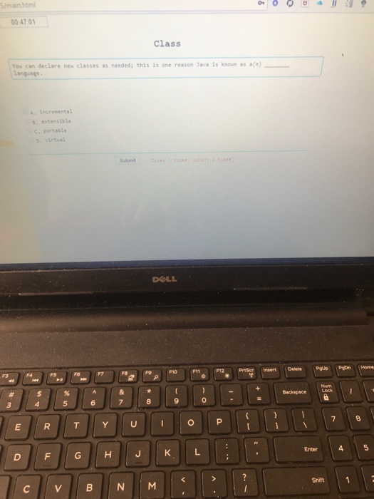  0047 0 Class You can declare neu classes as needed; this