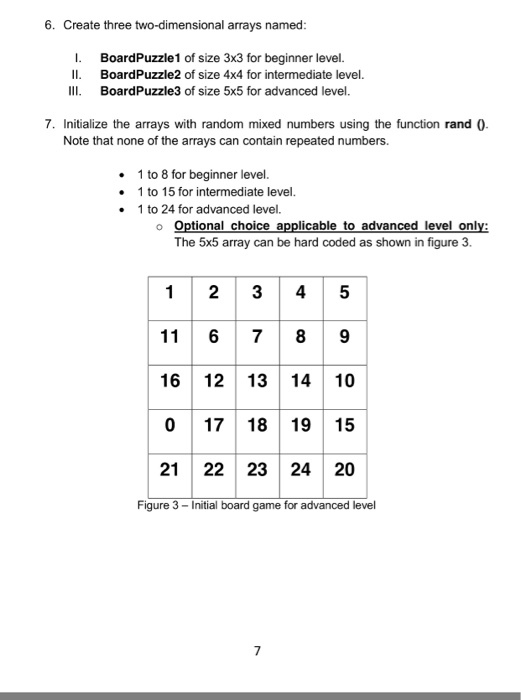 number of pieces dispersed randomly along a board and one empty square.
