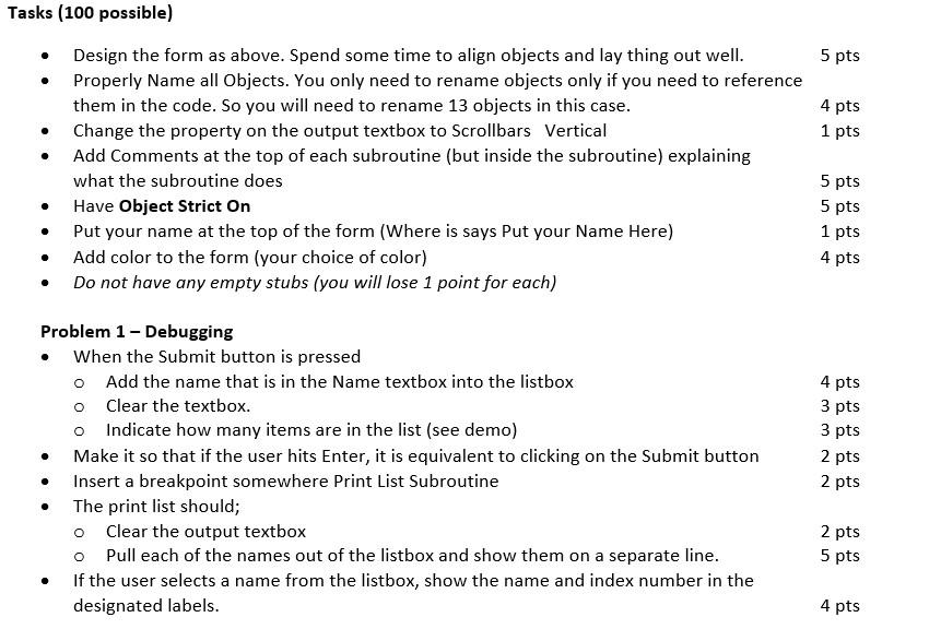 below. Please follow the tasks. Problem 1- At run time let the