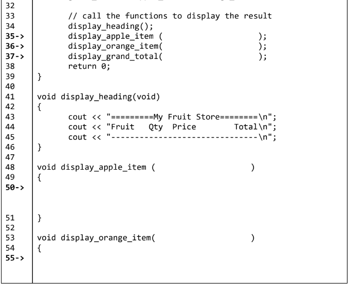 entered by the user or computed by the program. The price for