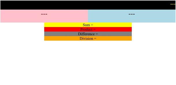 Write HTML code to design given screen shot. Also write JavaScript code