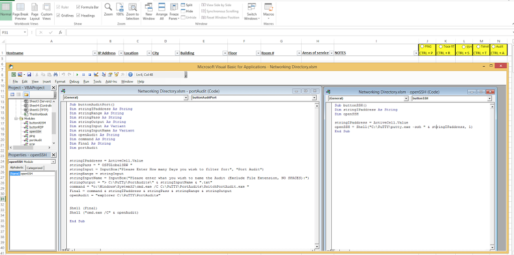 I am making a macro excel that that opens PuTTY and does