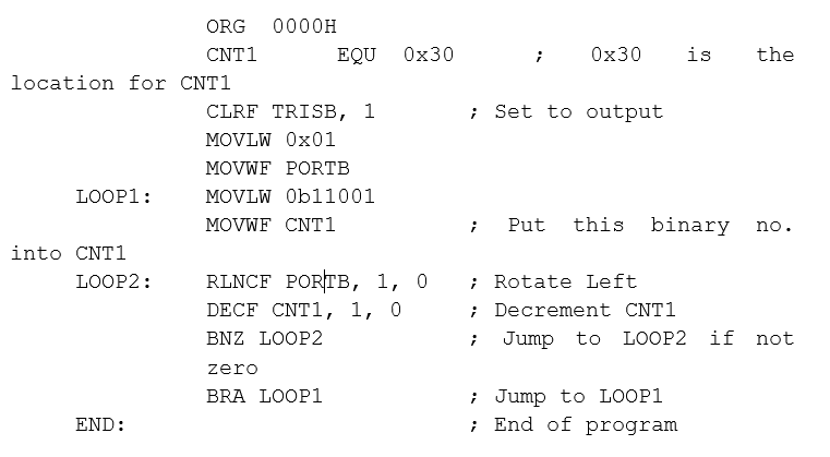 Based on the PIC18F Microchip language below. How many times does Loop