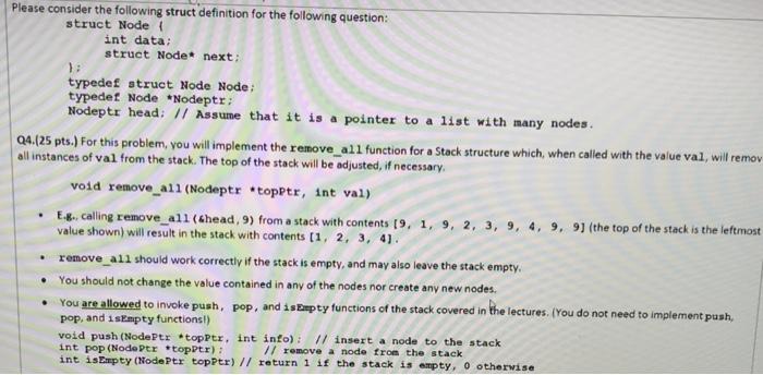 PLEASE HELP CODE IN C LANGUAGE Please consider the following struct definition