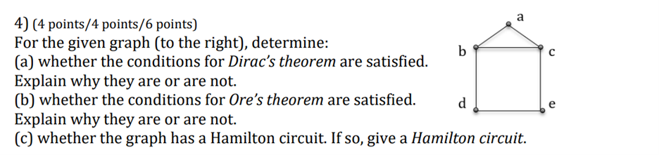  4) (4 points/4 points/ 6 points) For the given graph (to