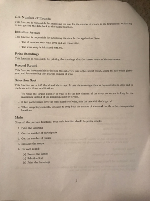 Swiss Tournament Manager 20 Points Assigned: September 26, 2017 Due: October 5,