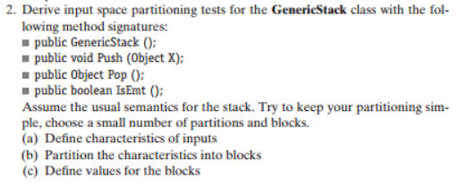 (Testing) Answer this question with respect to only the method Push using