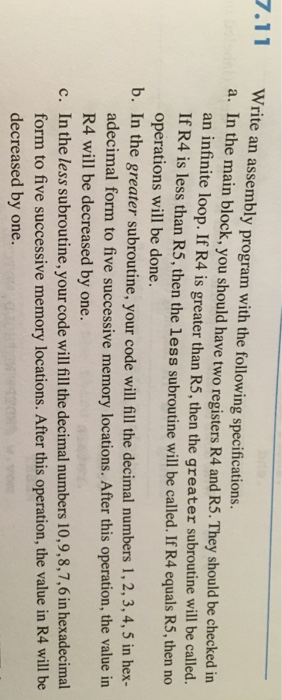  Code in assembly language Write an assembly program with the following