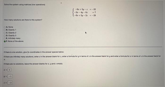 need help finding using row of operationsmy current answer is incorrect of