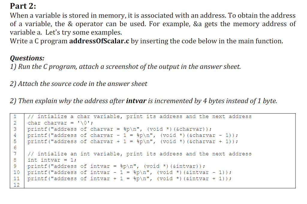  Unix & C language Part 2: When a variable is stored