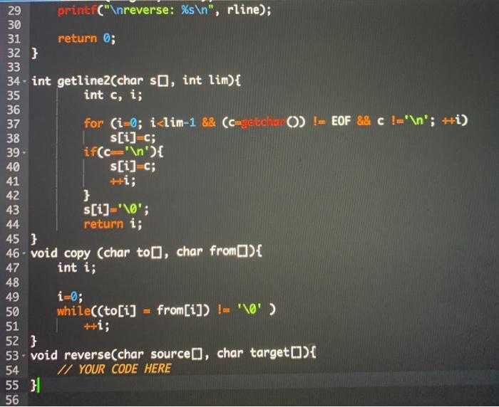 it to write a program that reverses its input a line at
