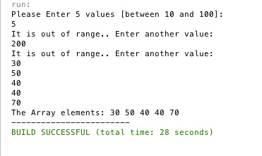 Q1) Write a program using One Dimensional Array to solve the following