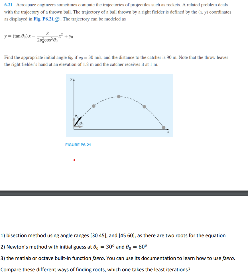  answer these questions using matlab 1. bisection method using angle ranges