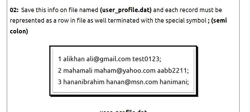 Management (CRM). You need to record the user's information given below requirements.