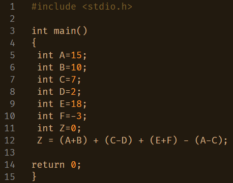 below (in C program). A-F can be stored in temporary registers. However,