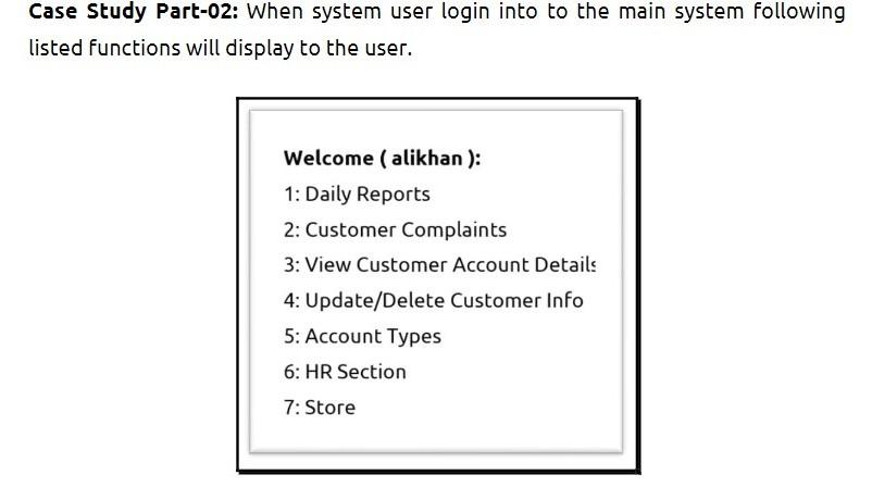 Task 01: (User Registration) 01: Take input from user on console and