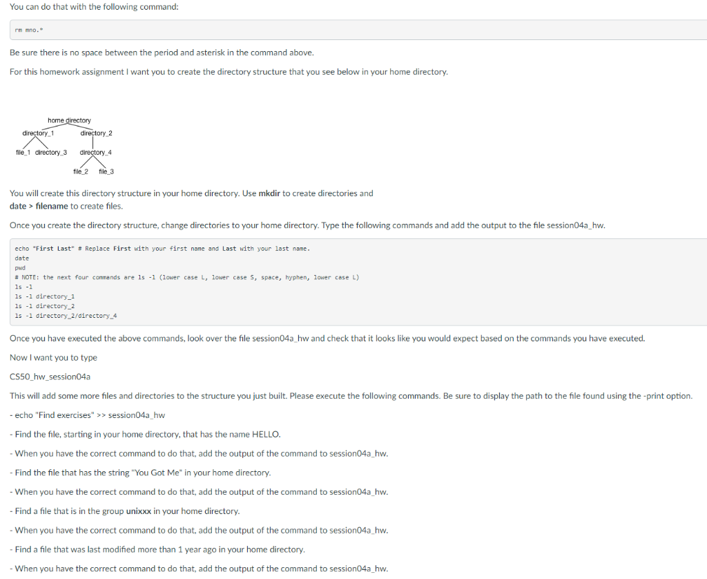 linux commands You can do that with the following command: rm mno.