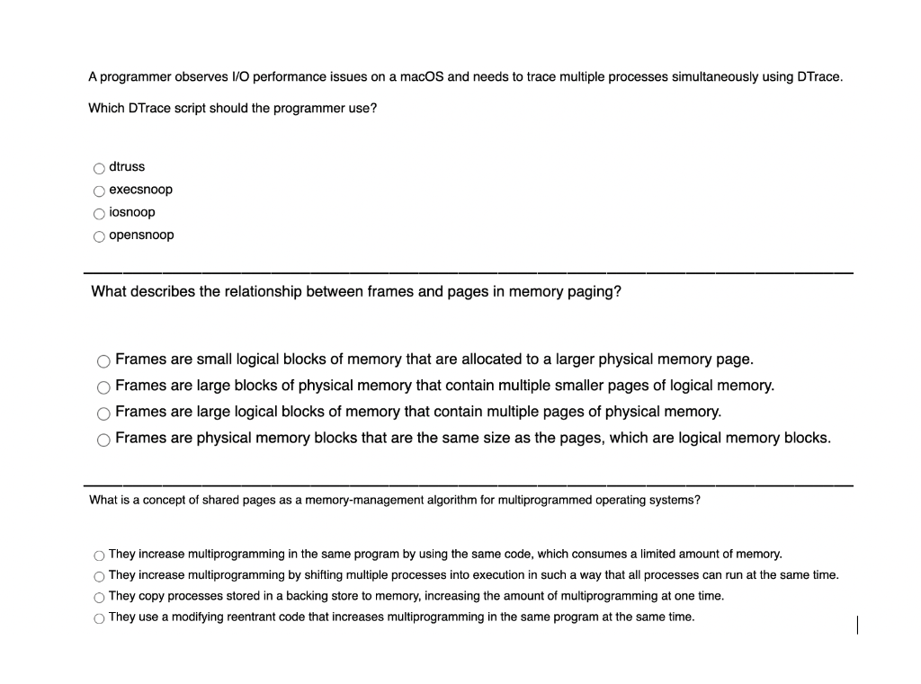  A programmer observes I/O performance issues on a macos and needs