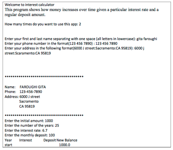 IN JAVA LANGUAGE PLEASE!! Write a Program to show how money increases
