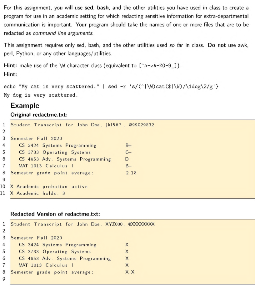 Need Some Help on this for a bash script! For this assignment,