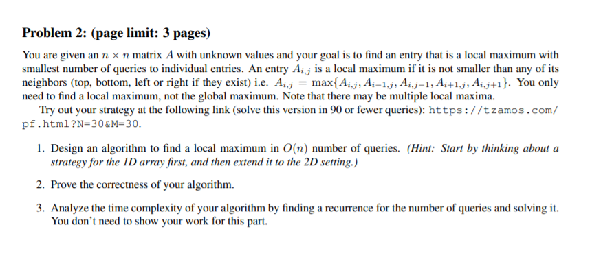 PLEASE ONLY ANSWER PART 3 Problem 2: (page limit: 3 pages)