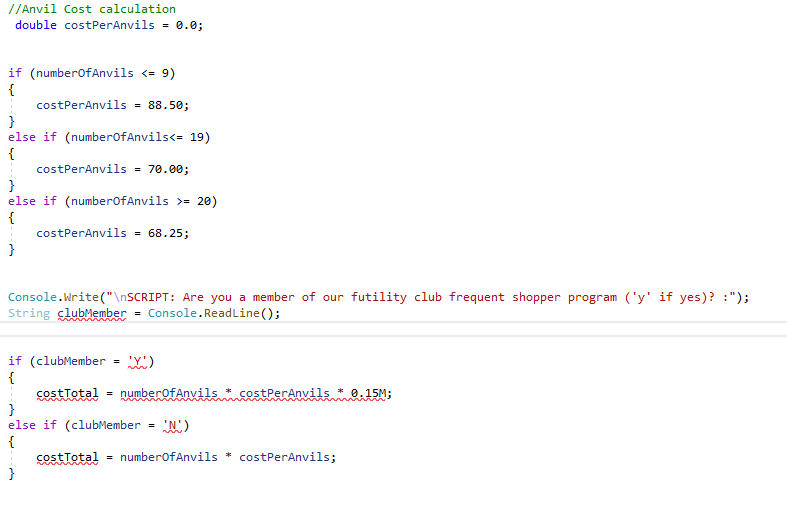  C# Programming : How can fix the red line underneath. The