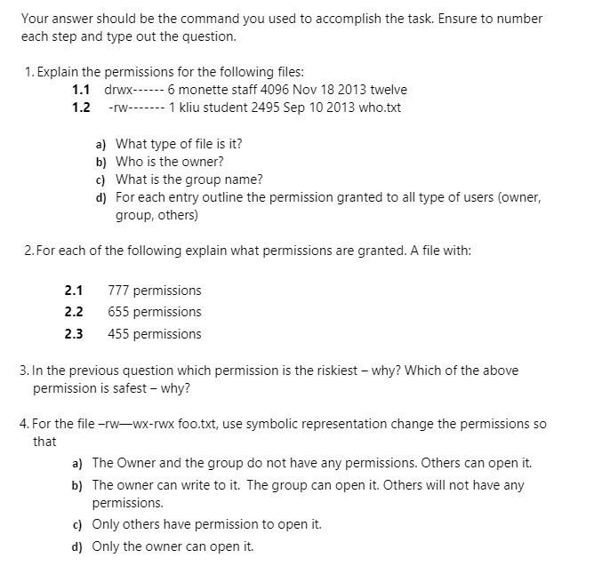  Your answer should be the command you used to accomplish the