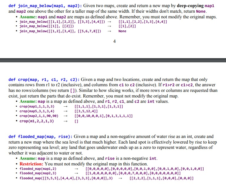for any tests that use them Restrictions no modules may be imported.