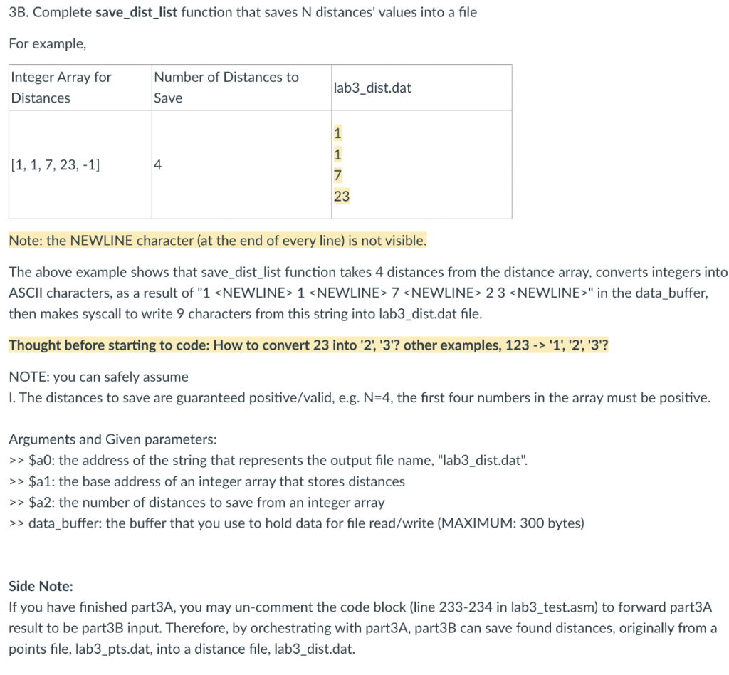  3B. Complete save_dist_list function that saves N distances' values into a