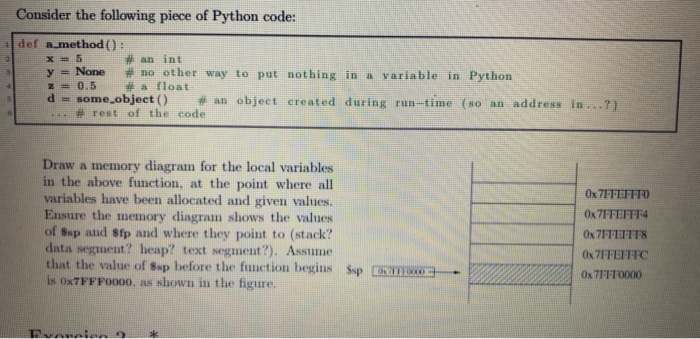  Consider the following piece of Python code: def a.method ): #:an