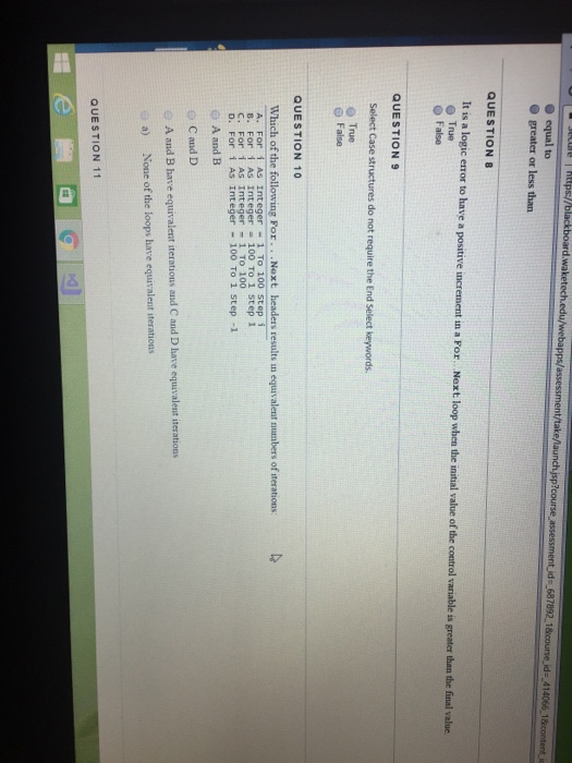  It is a logic error to have a positive increment in