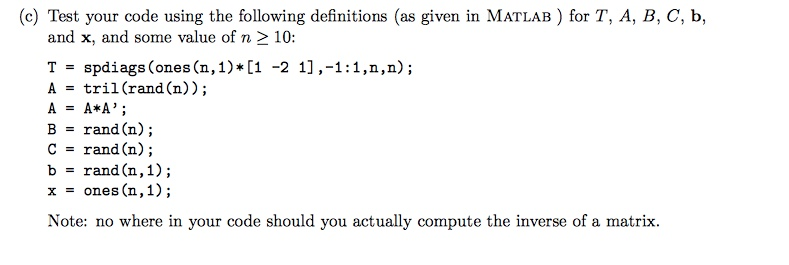 B and C be full nonsingular matrices. Assume all of these matrices