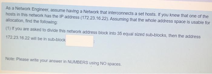  computer network solve it fast As a Network Engineer, assume having