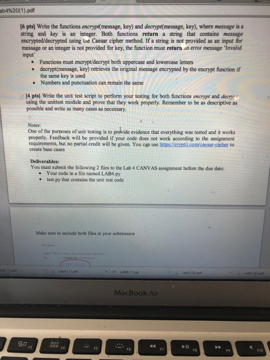  def encrypt(message, key): """ Takes a string and an integer an