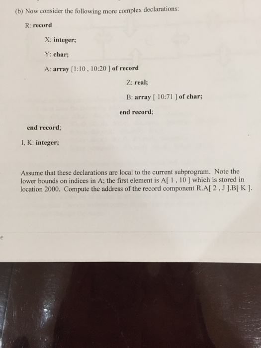 an imperative PL on a machine with 8-byte floating- point numbers, 4-byte
