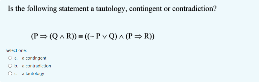 of the logical expression (y=0)=(x>1)? A. (y=0)(x>1) B. (y0v(x>1) D. (y>0) (x>1)