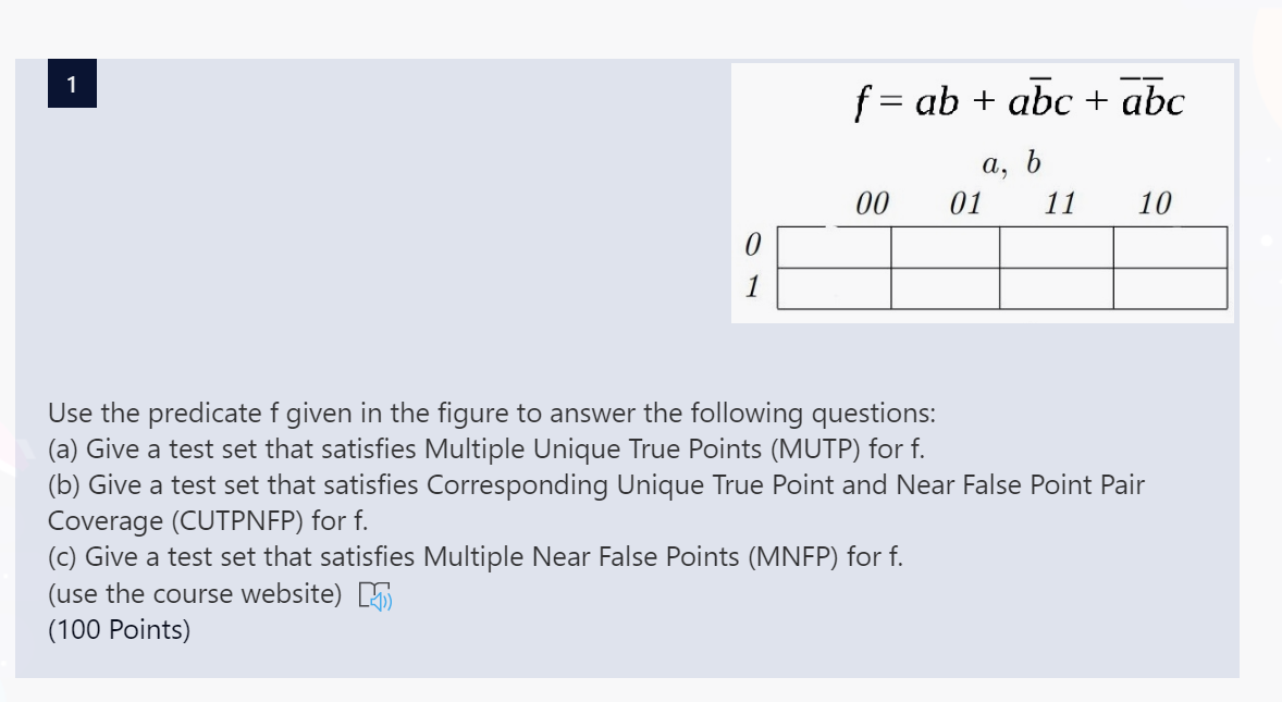 Hi, can you please solve this problem. The class is Software testing