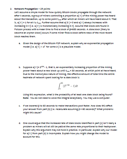  2 Network Propagation 23 points Lets sspumea simple model for how
