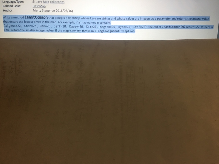  Language/Type: Related Links: Author: Java Map collections HashMap Marty Stepp (on