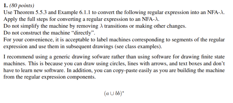 Theorem 5.5.3 Example 6.1.1 1. (80 points) Use Theorem 5.5.3 and