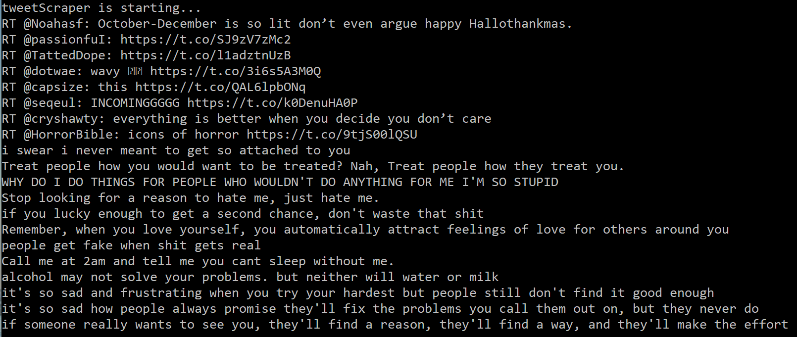 off of a user's profile and output the text. I only want