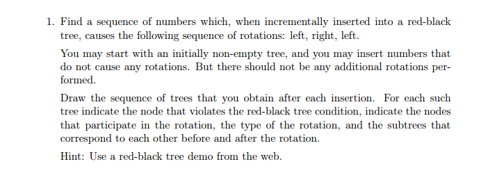 Analysis of Algorithm Find a sequence of numbers which, when incrementally inserted