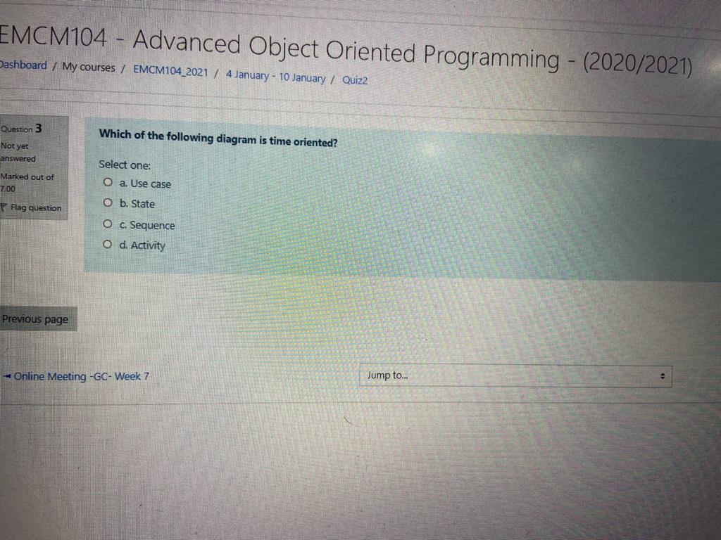  EMCM104 - Advanced Object Oriented Programming - (2020/2021) Dashboard / My