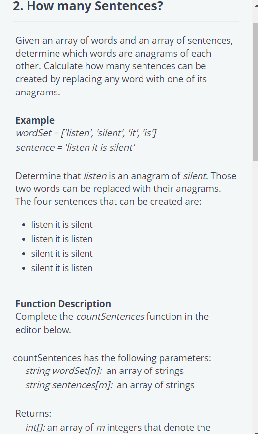 Python Programme for this question: Given an array of words and an