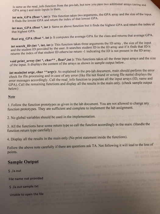 not C++? The last photo is the sample output Description: For the